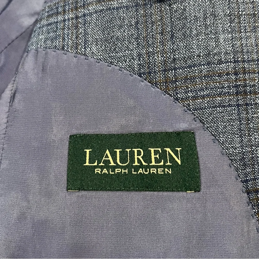 Lauren Ralph Lauren Men’s 2-Button Single Vent Glen Plaid Blazer Blue 38R Jacket